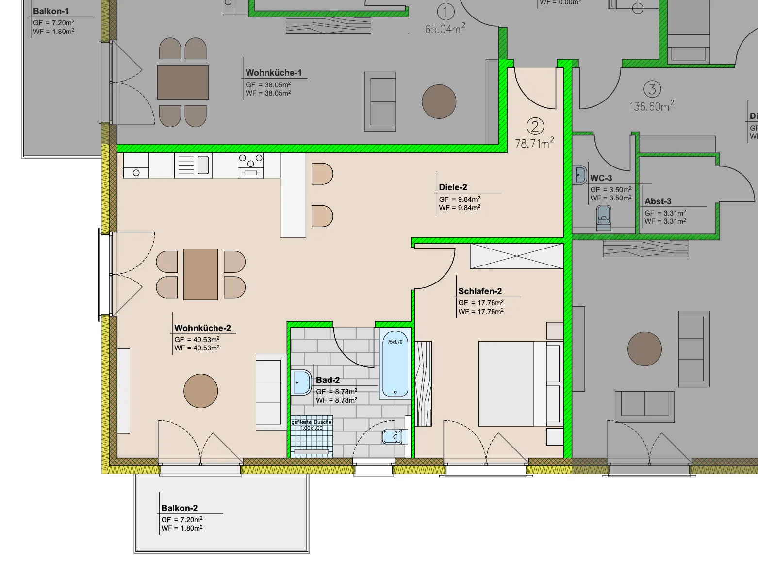 Grundriss Moderne